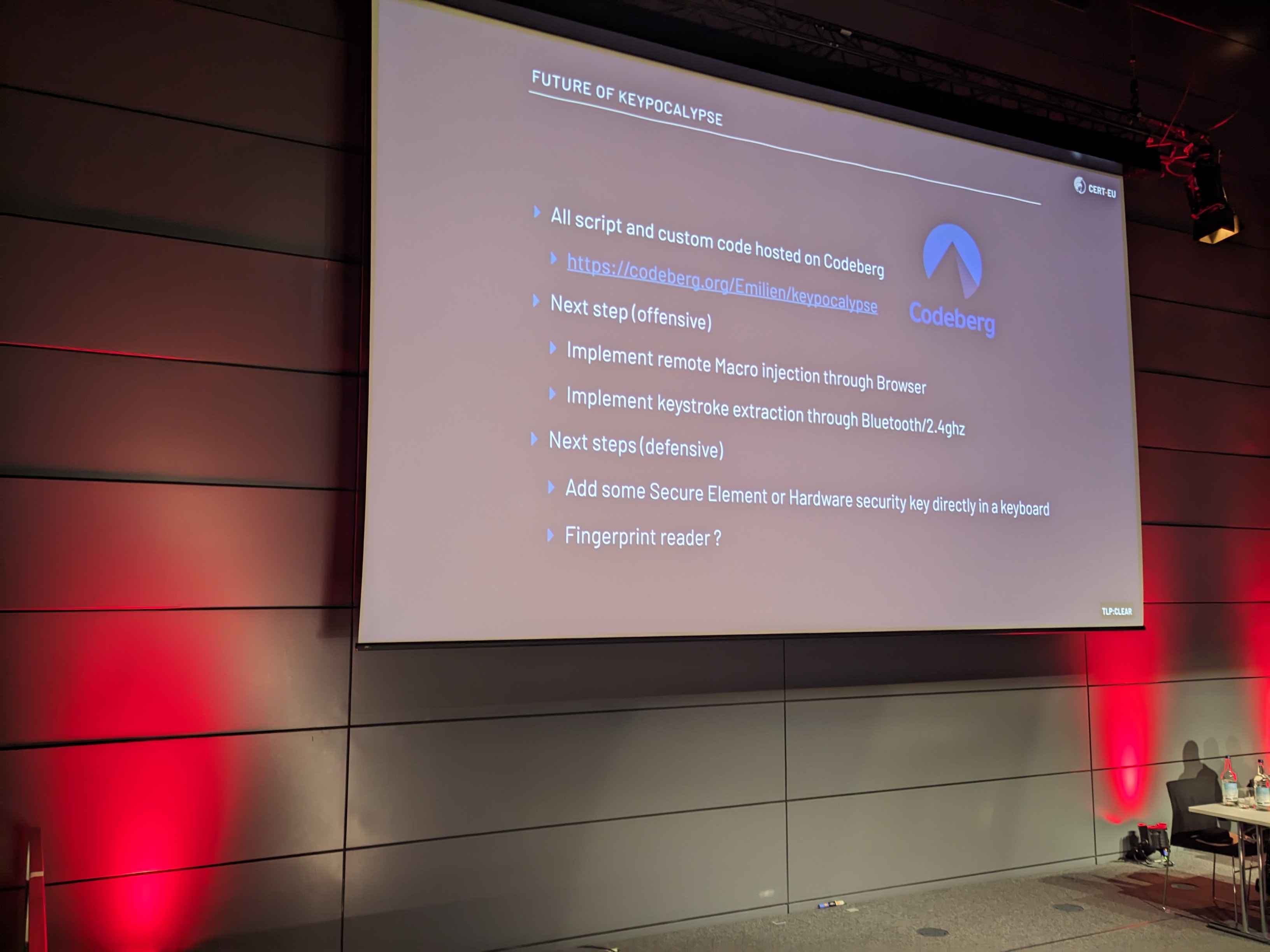 Foto of the slide showing further infos